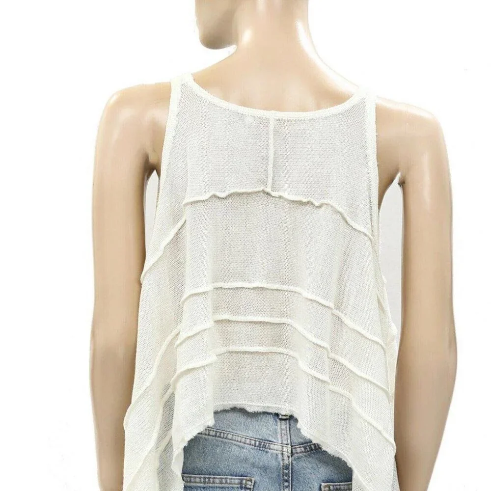 Free People We The Free Zelena Tank Blouse Top Hi Low Cotton Oversized S